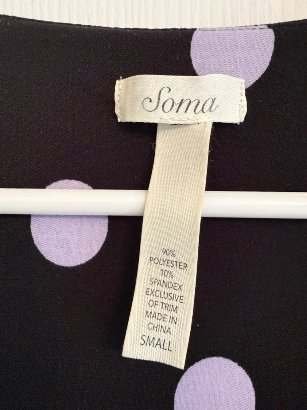 Soma Black Dress with Lilac Polka Dots - Picture 2 of 3